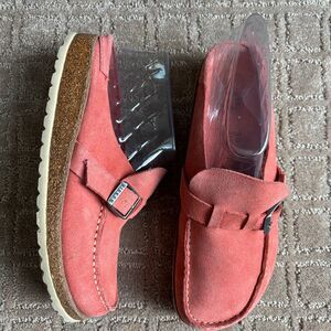 Birkenstock Buckley Mules Women's 7 Salmon Pink Slip On Suede Granola Casual